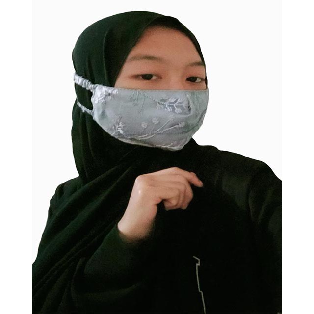 masker brukat elizhabet tali serut puring ruberto