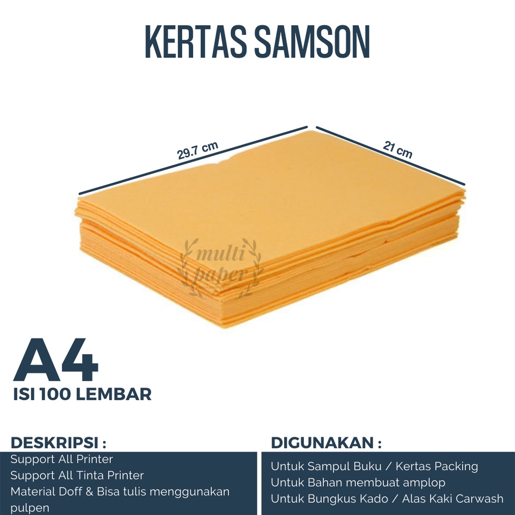 

Kertas Samson A4 isi 100 lembar / Kertas Samson Cokelat A4 / Kertas Samson Coklat A4