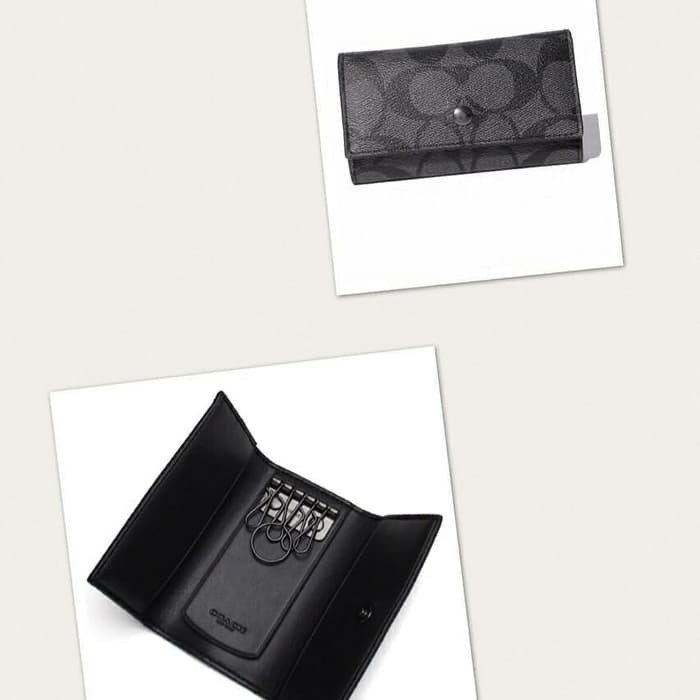 Coach Car Key Sign Smokey Black. Dompet Coach Kunci Mobil dan STNK