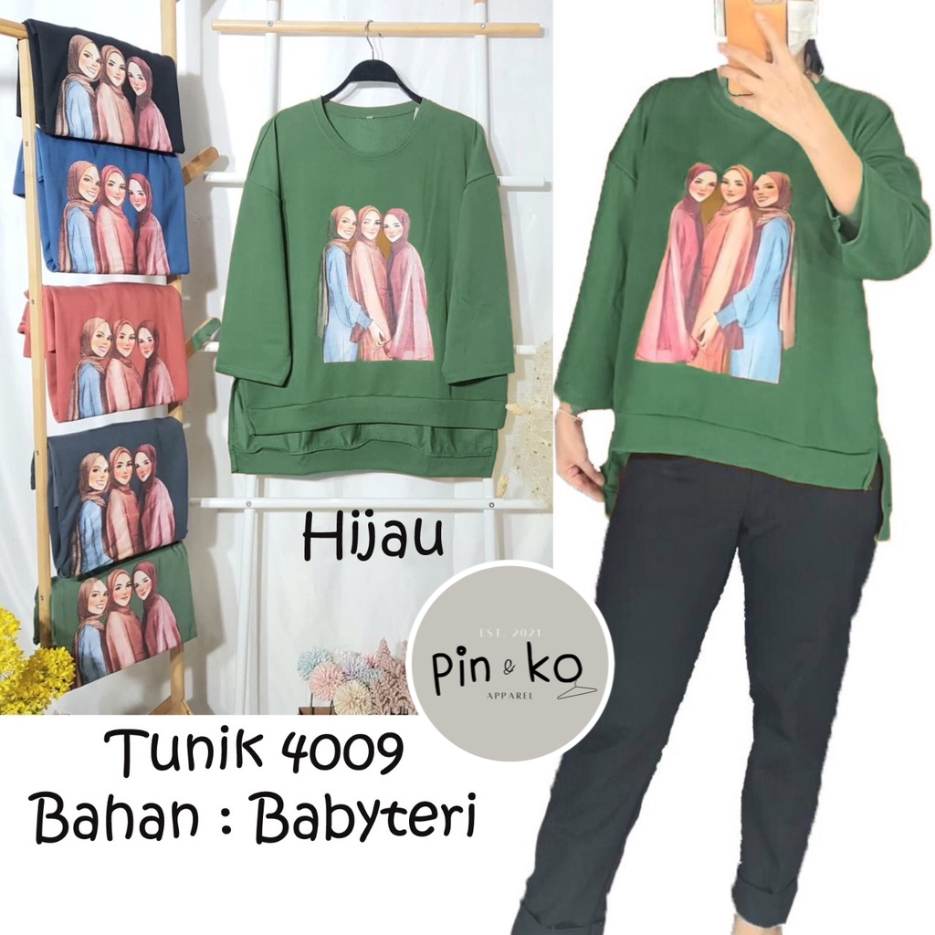 PIK - Atasan 3 Cewe Hijab 4009 (All Size)/ Pakaian Muslim/ Pakaian Wanita