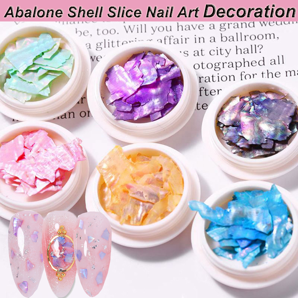 Irisan Serpihan Kerang Abalone Mutiara Shiny 3d Untuk Dekorasi Nail Art