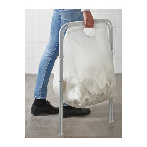 JL Tempat cucian dengan stand/ laundry bag, putih 70 L