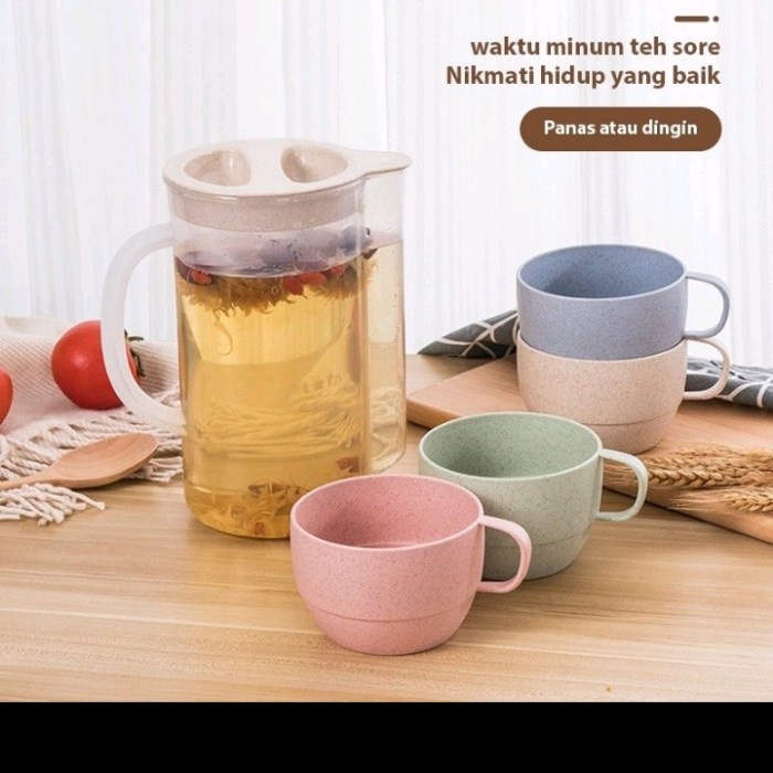 Promo Teko set jerami gelas Cantik BPA Free