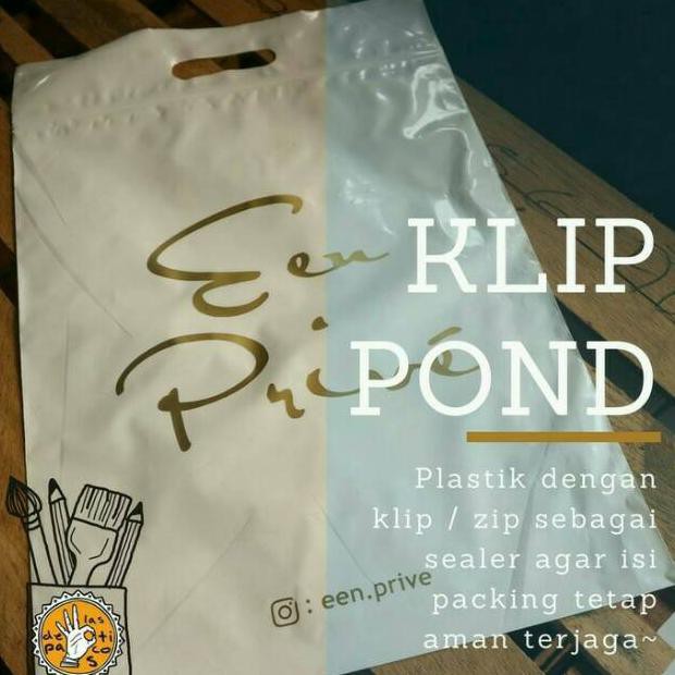 

( BISA COD ) Plastik Clip Pond / ZIPLOCK / KLIP / sablon plastik packaging 30 x 38 + 7 cm