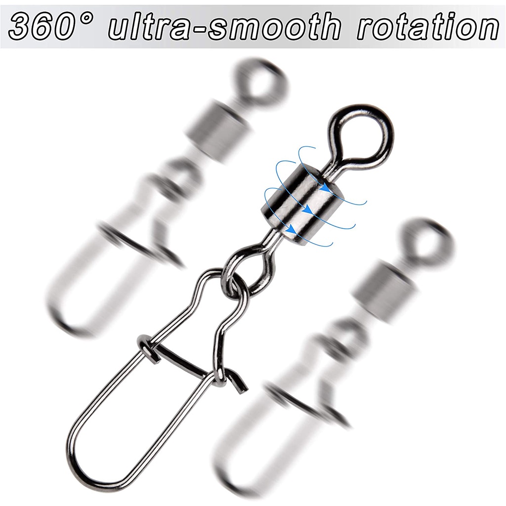 50pcs Konektor Memancing Pin Bearing Rolling Putar Stainless Steel Aksesoris Memancing