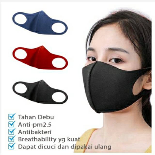 Masker Kain Polos Scuba Premium Tebal/Masker Hijab/Masker KPOP/Reusable Mask/Masker Dewasa/Anak