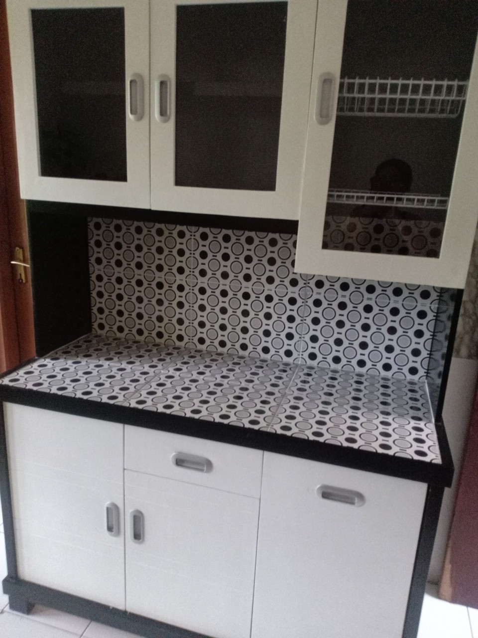 Lemari Dapur Rak Piring Kayu Kitchen Set 3 Pintu