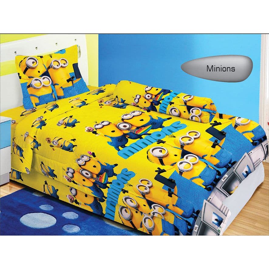 TERBARU Sprei Lady Rose sorong 120 x 200 Minion 2 in 1 single size