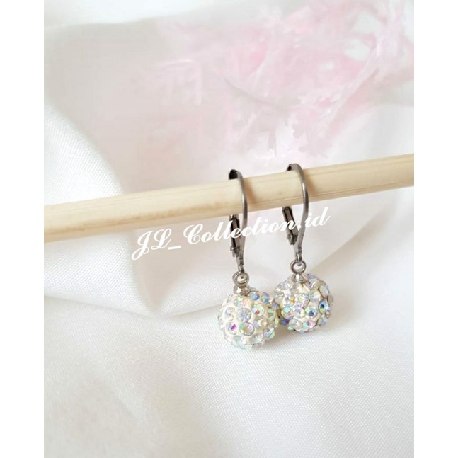 Titanium Anting Bola Kristal Antikarat Silver Bestquality Anting Anak Anting Dewasa