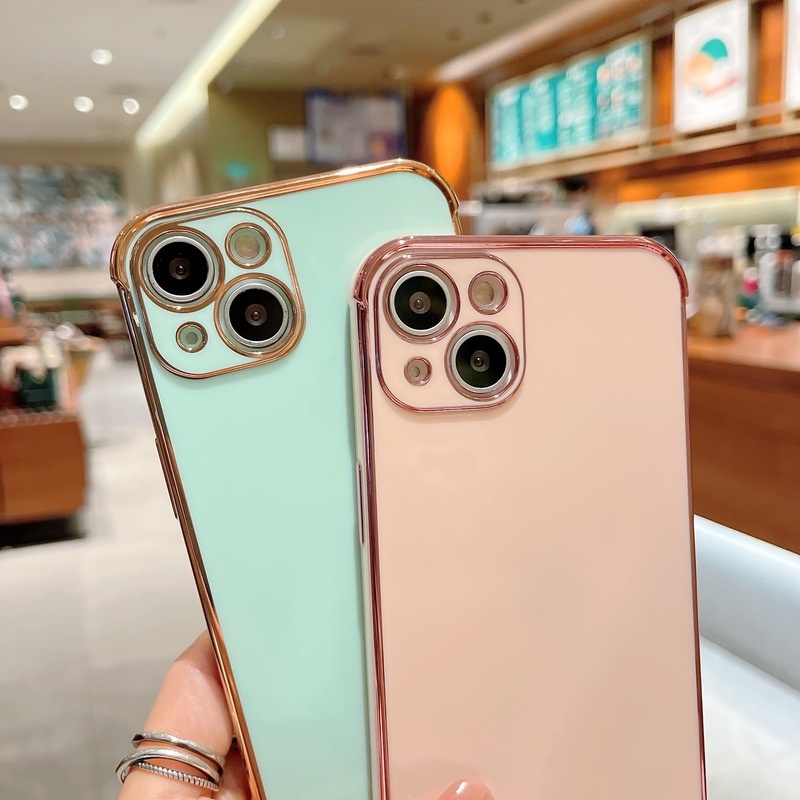 Soft Case Elektroplating 6d Anti Jatuh Untuk Iphone 13 12 11 Pro X Xs Max 7 8 Plus