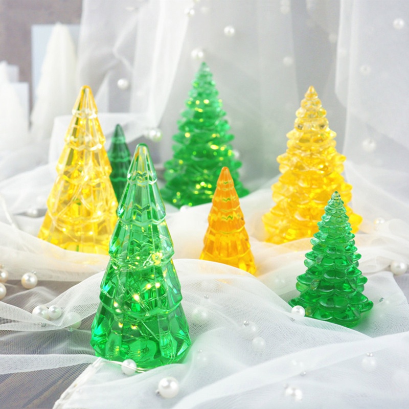 Siy Cetakan Resin Epoksi Bentuk Pohon Natal 3D Bahan Silikon Untuk DIY Perhiasan