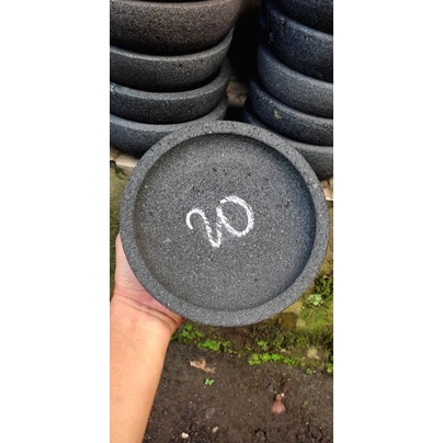 Cobek/Cowek/Coet Asli Batu Gunung Merapi Ukuran 20cm