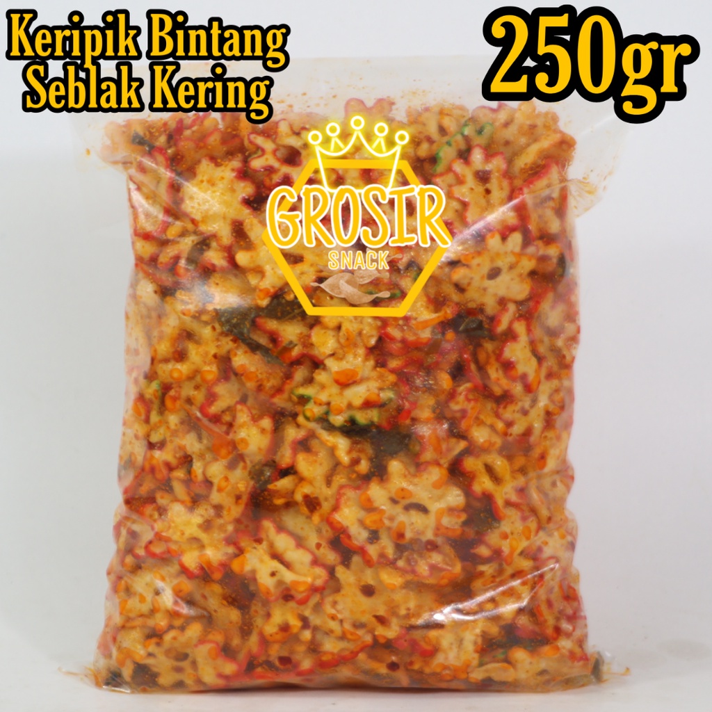 Keripik Bintang Warna Seblak Kering Daun Jeruk 250gr+ Banyak Rasa