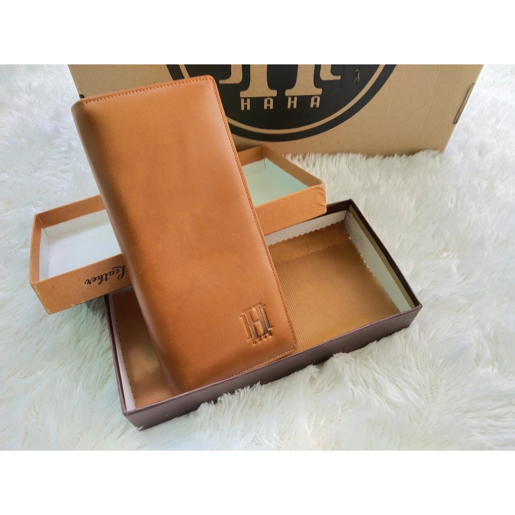 Dompet Panjang Lipat Kartu Kulit Asli Pria - Leather Wallet Logant HaHa