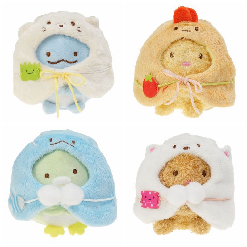 10cm Boneka Kawaii Sumikko Gurashi Plush Toy Keychain Soft Pendant Stuffed Cloak Doll Gift Mainan