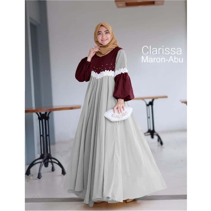 Gamis Clarisa Dress Baju Muslim Wanita Gamis Model Kekinian Terbaru Shopee Indonesia