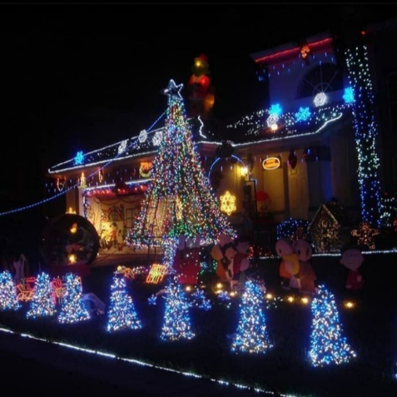 Lampu Natal LED Rainbow | Lampu Hias Dekorasi Kamar | Lampu Warna Warni Cafe