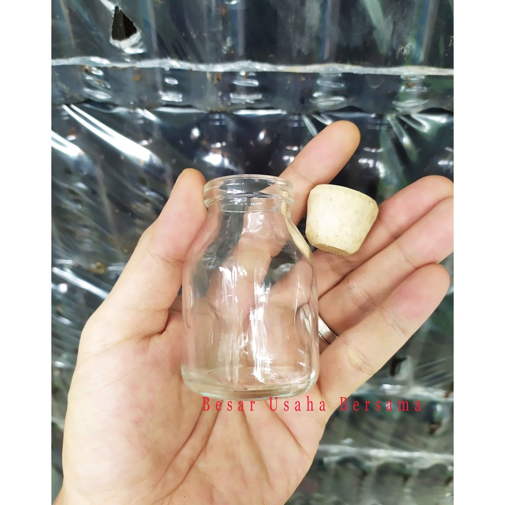 Botol Kaca ASI 50 ml 50ml Tutup Kayu Gabus / Botol Souvenir Kerajinan Tangan / Dekorasi