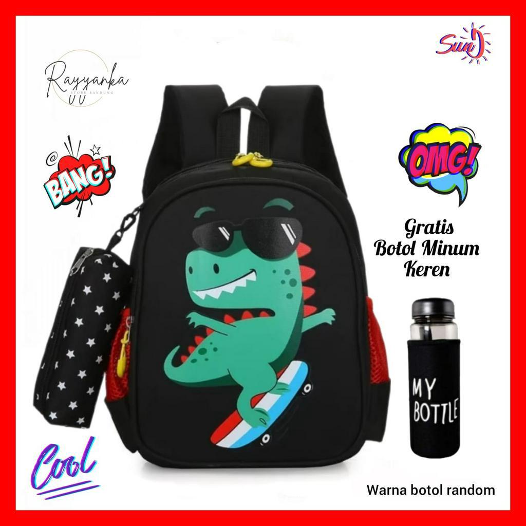 Tas Ransel Anak Laki Laki Keren Paud Tk Sd Model Raja D1n0 Gaul Gratis Botol Minum Keren