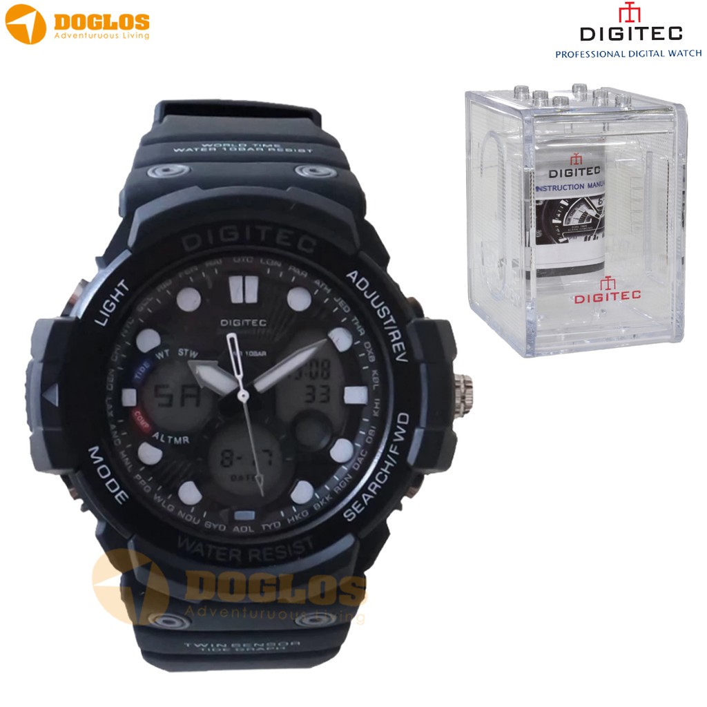 Digitec Dualtime Jam Tangan Sport DG2092T Original Watch Water resist