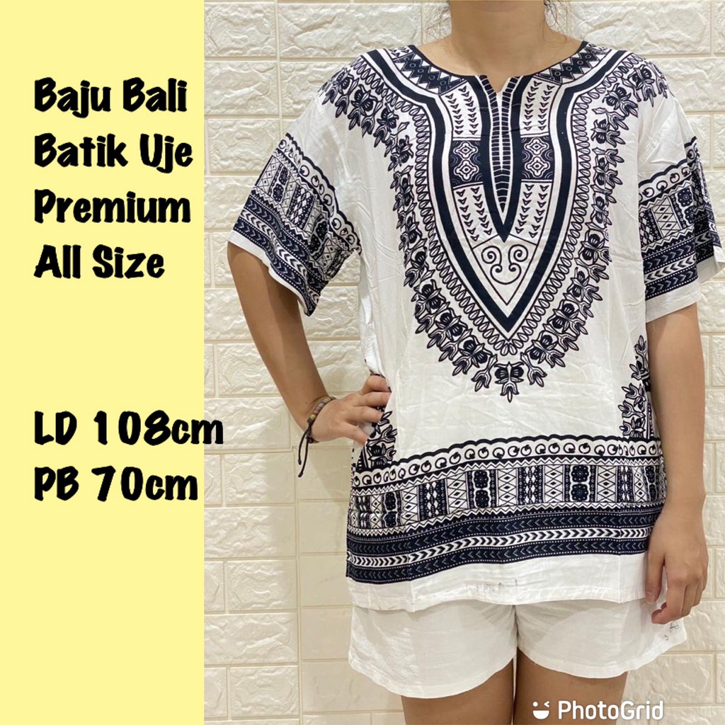 BAJU BALI UJE HITAM PUTIH ALL SIZE REAL PICT