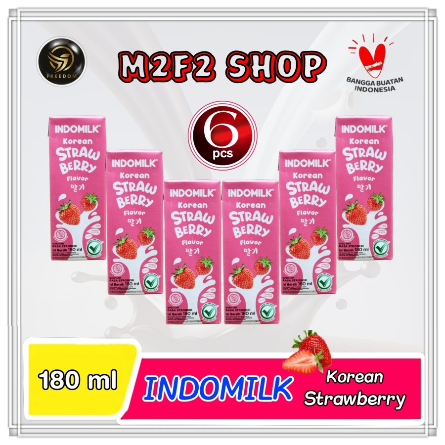 

Susu Indomilk Korean Strawberry | Stroberi Kotak UHT - 180 ml (Kemasan 6 Pcs)