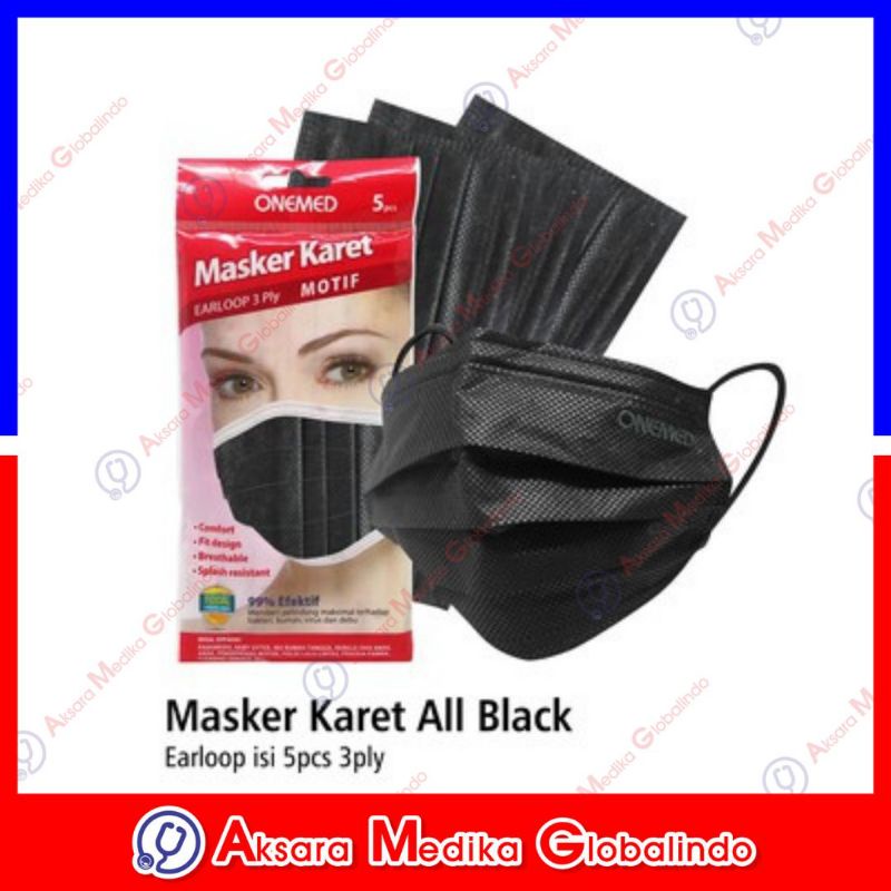 Masker Karet 3Ply Pack isi 5pcs Onemed Earloop Non Hijab