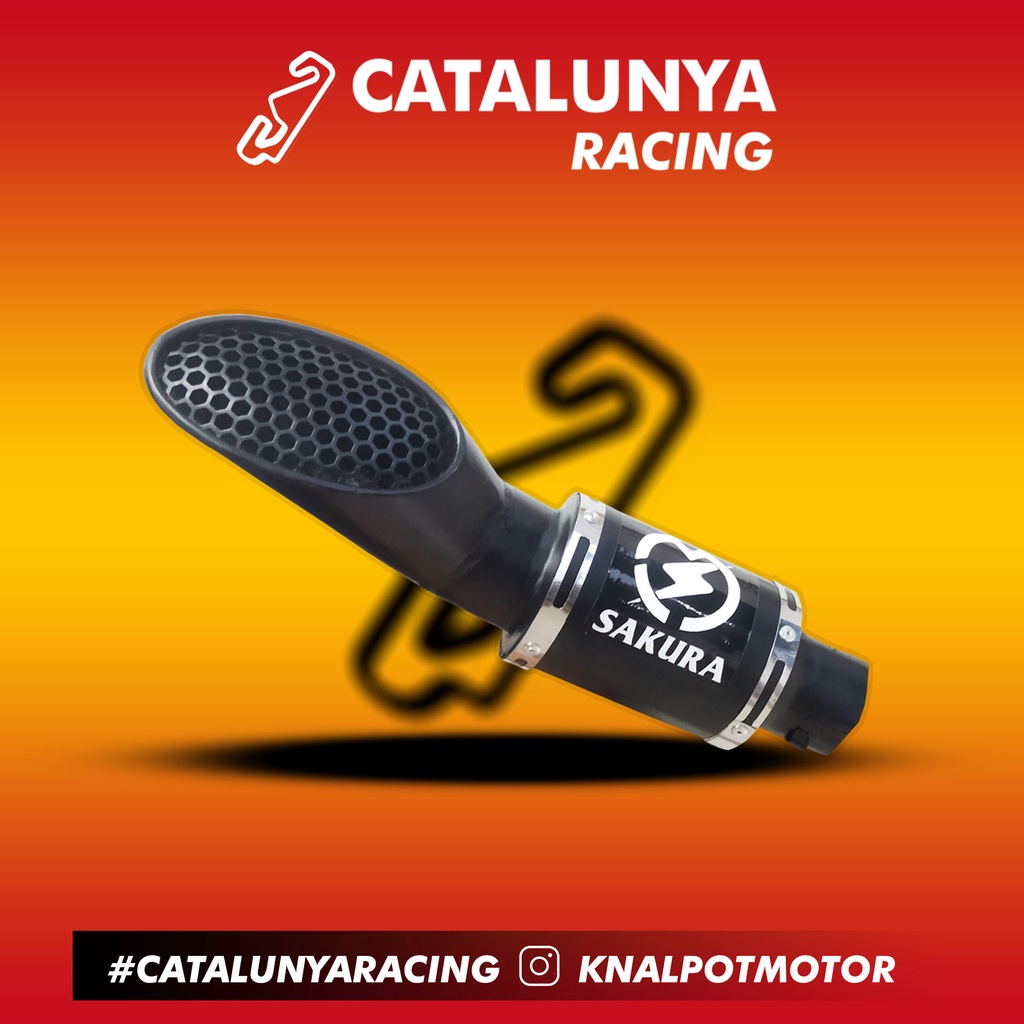 Knalpot Racing Silincer Sakura Slash Black Doff inlet 50 mm