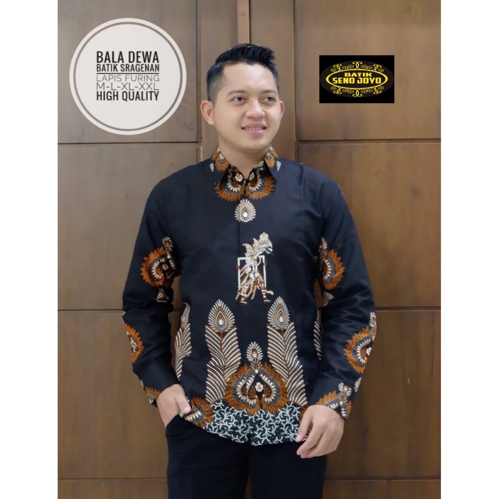 BALA DEWA Kemeja Batik Pria Full Furing Bahan Katun Sragenan