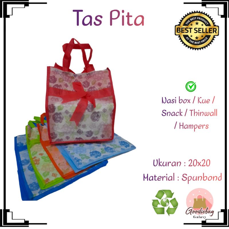 

Goodie bag tas pita hajatan box nasi 20x20 spunbond polos syukuran besek kotak bento snack murah