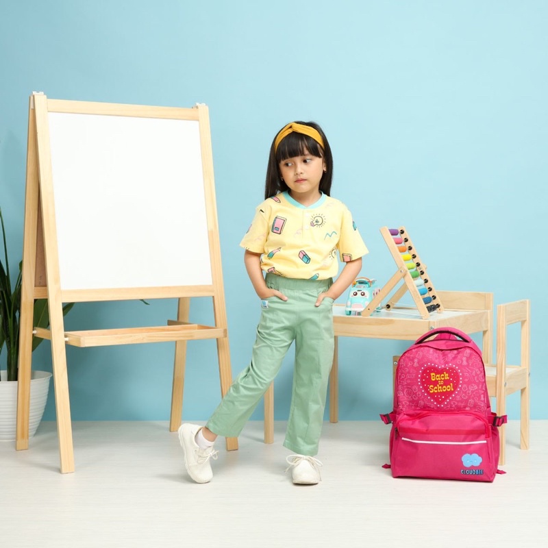 Setelan Anak Back to School free Tas Ransel Cloudbee