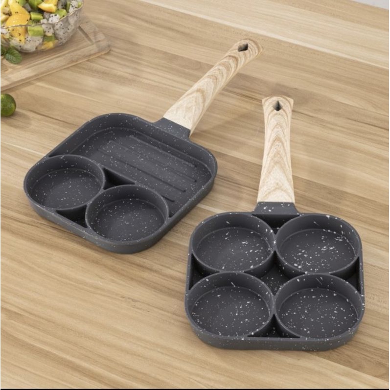 Pancake Egg Omelet Frying Pan/Frypan  grill steak/Fraypan Telur 4Hall dan 3Hall/Cetakan Telur
