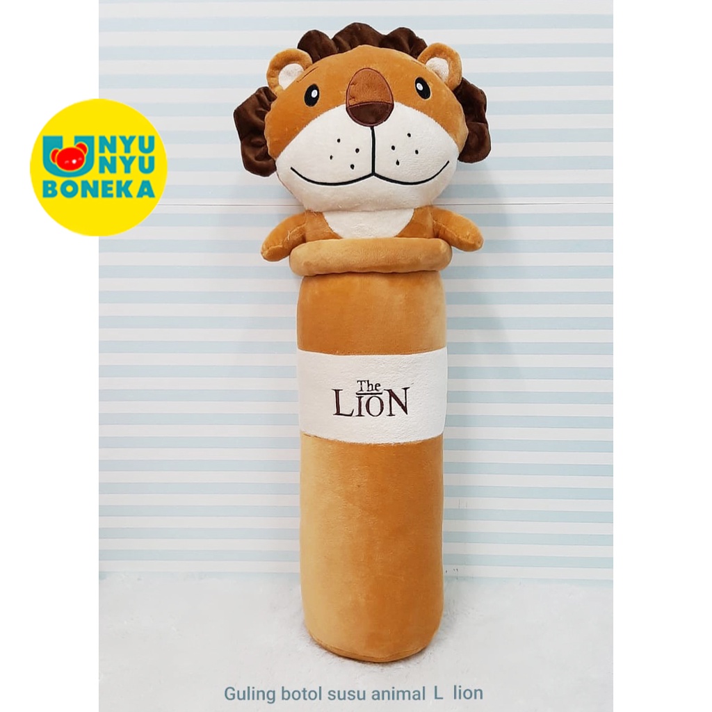 Boneka Guling Lion Botol Susu 70Cm Impor Guling Tidur Anak Hadiah Kado