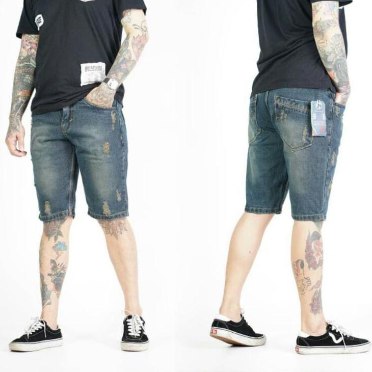 Rame-Rame⛄ Fashion Pria - Celana Pendek Pria Levis Motif Sobek Original Distro Bandung NEVERSLEEPS |