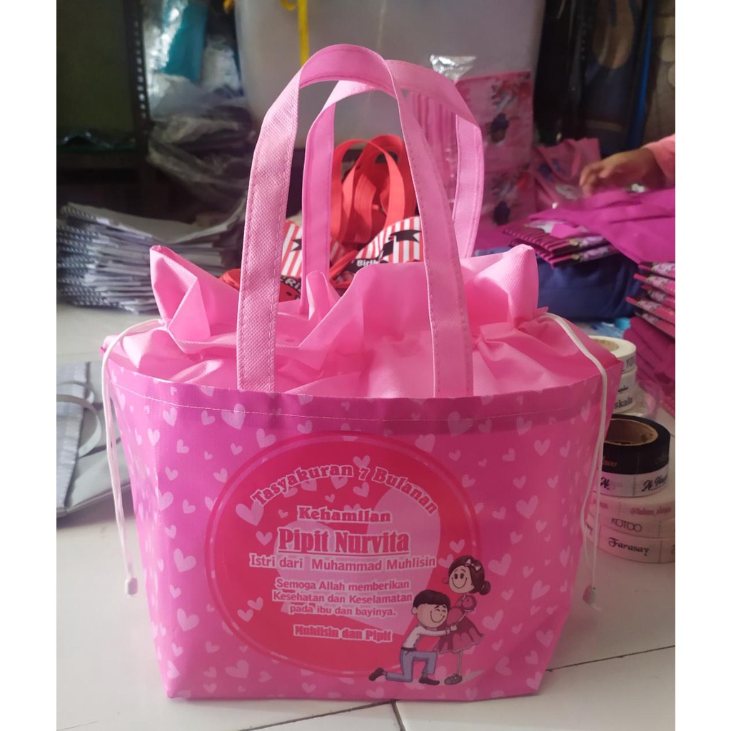 TAS SERUT PRINTING / TAS HAJATAN / TAS BERKAT / TAS MENGENANG / TASYAKURAN KEHAMILAN FREE DESAIN