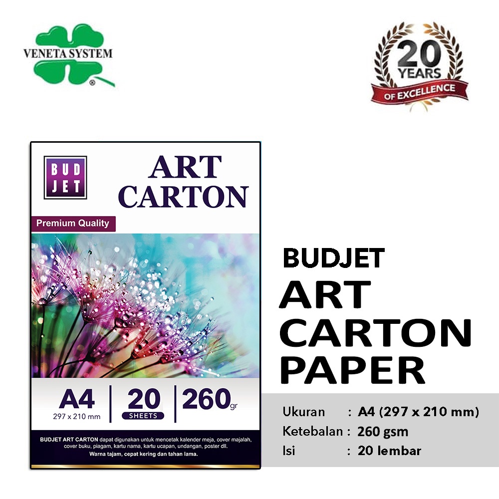 Art Paper Cartoon Carton 260 gsm / Kertas Art Karton A4 / Cardboard