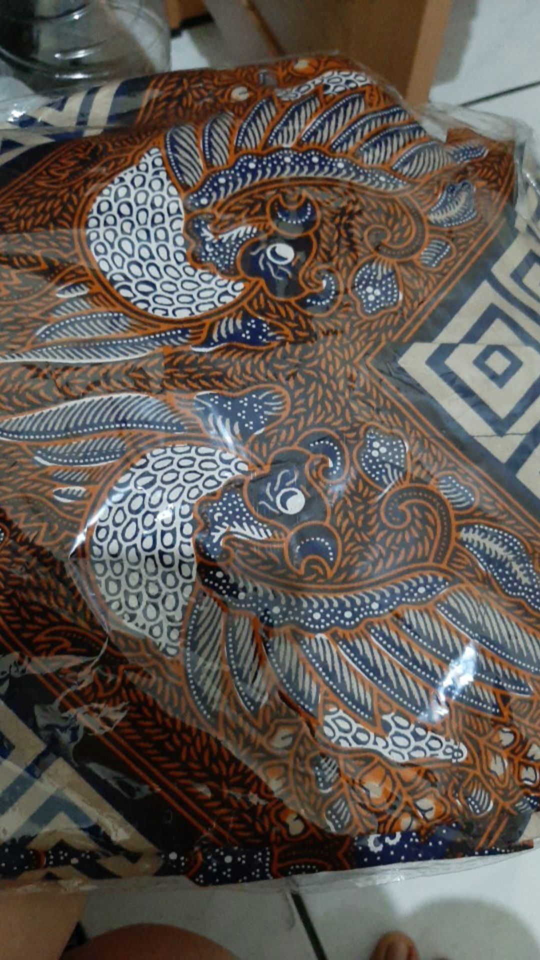 Arjuna Weda Kemeja Batik Border Banji - Biru