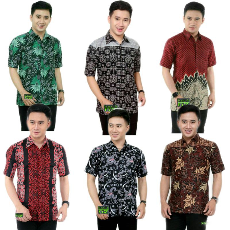 BATIK PRIA BSWART BatiK HRB026 Kenongo Kemeja Pendek Padi Modern