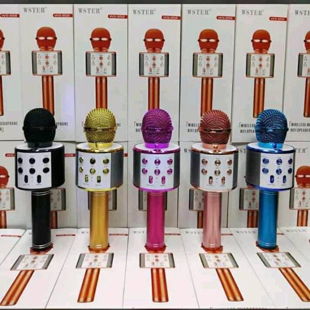 MIC KARAOKE MIKROFON BLUETOOTH /Mic karaoke Bluetooth WS- 858 portabel/Micrhopone karaoke bluetooth