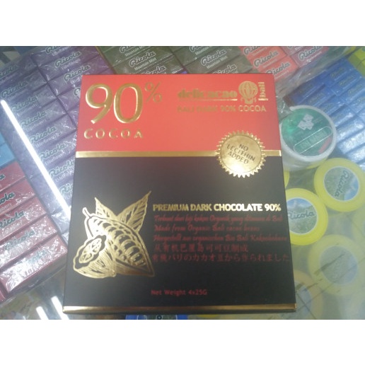 

COKELAT DELICACAO 90% PREMIUM DARK CHOCOLATE 4 25G