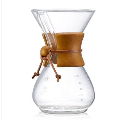 Diguo DG-2012 V60 Chimex Server 400 ml Wood Collar Handle Glass Pour Over Alat Pembuatan Coffee Pot