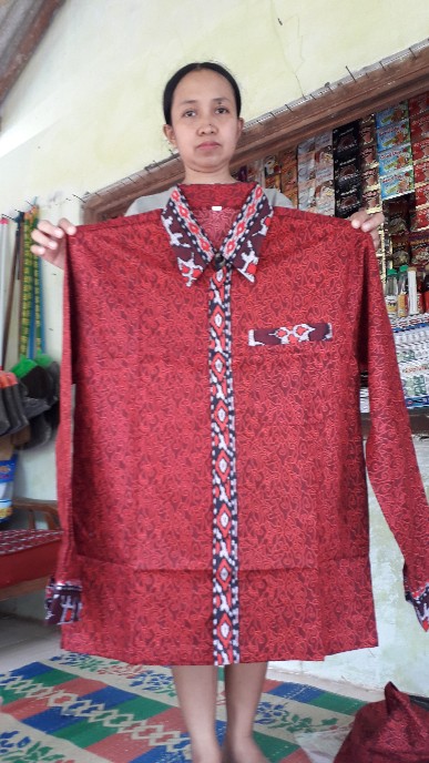 Batik Couple Keluarga Maura Couple Sania Ruffle Ori Ndoro Jowi Dnt Termurah Motif Mega Mendung Merah