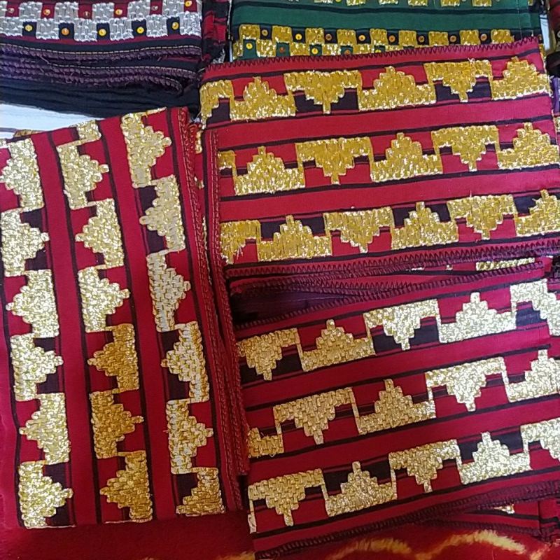Bisban / Selendang Tapis Lampung Motif Abung Murah-3 Tajuk Merah