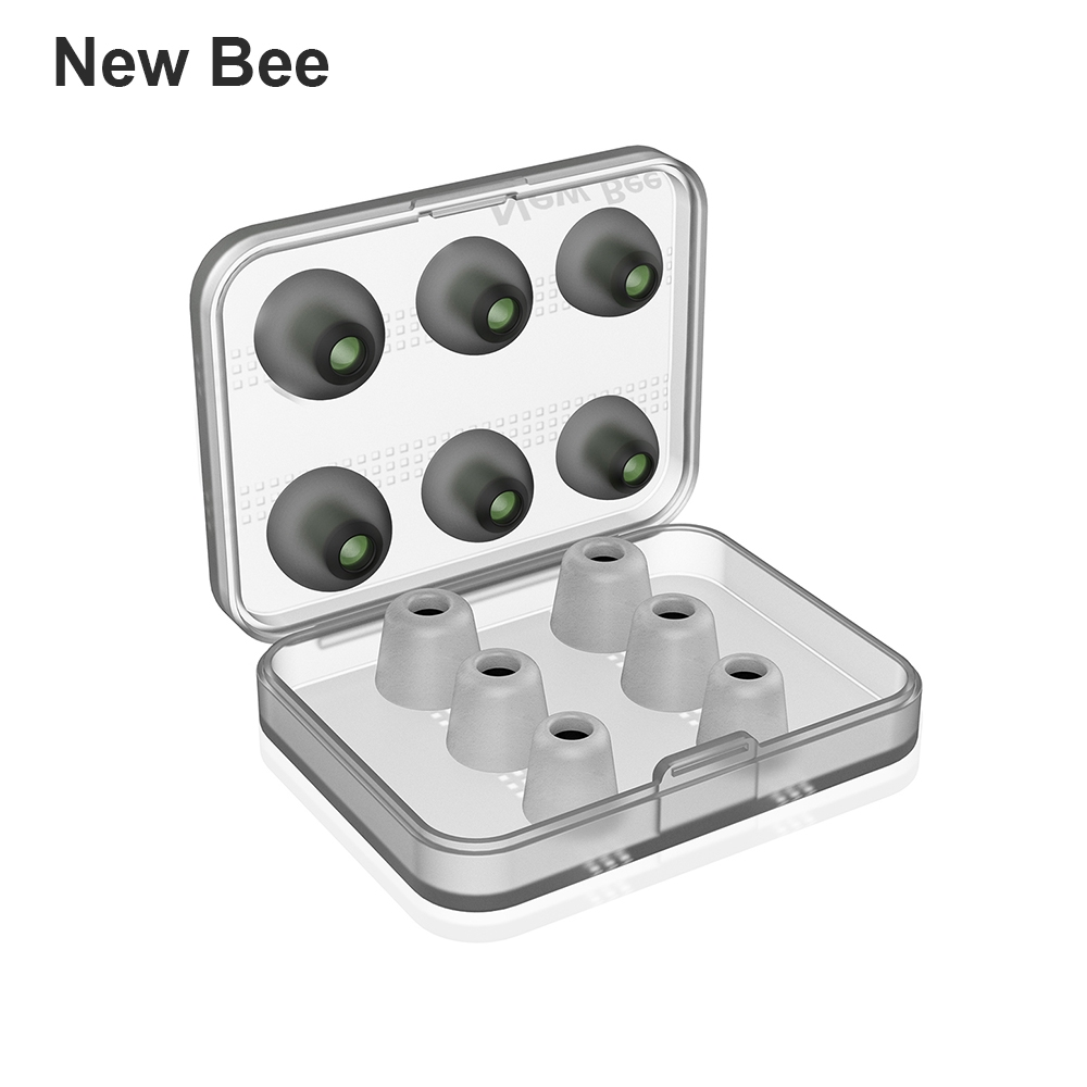 New Bee 3 Pasang Eartips Pengganti Bahan Memory Foam + 3 Pasang Earbud Silikon