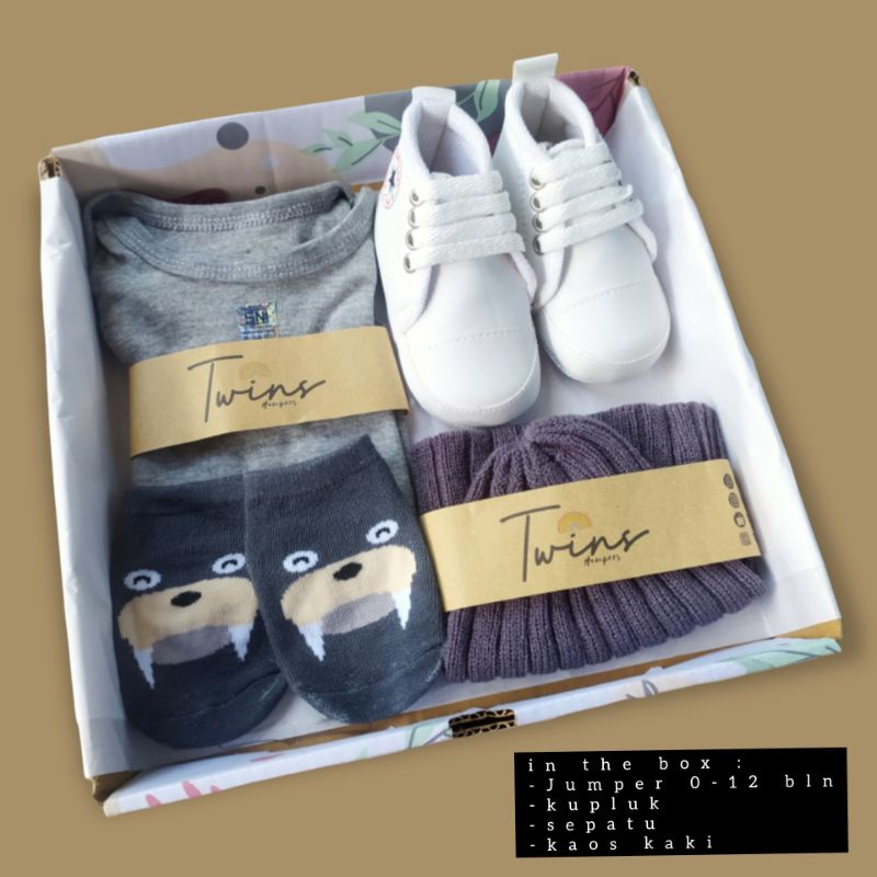 Hampers bayi/ hampers baby newbron / gift box / kado lahiran-Abu-abu