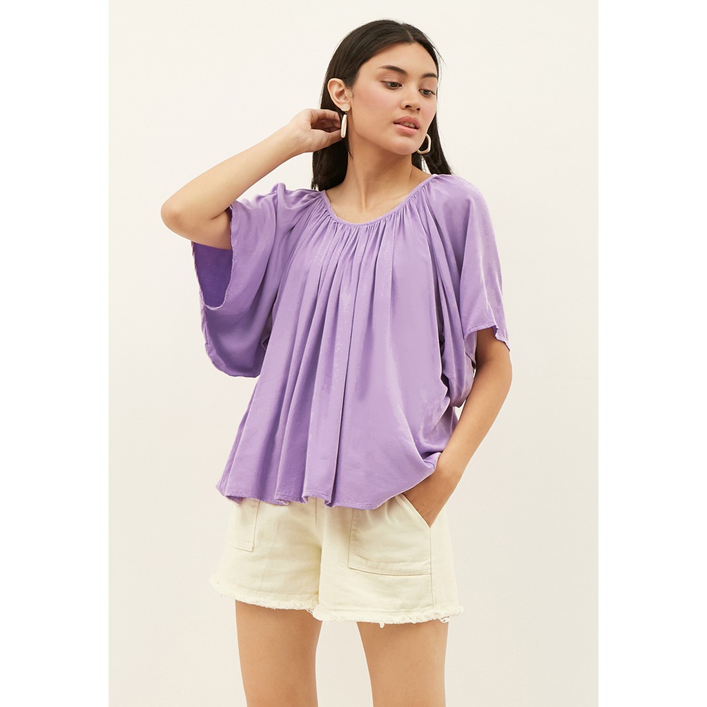 N&amp;A - SCALI PUFF SLEEVE TOP IN LILAC - Pakaian Wanita Sehari Hari