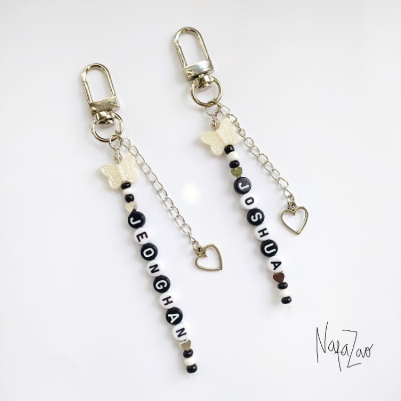 Beads keychain manik /keyring custom gantungan kunci / gantungan handphone /phone hook phone strap /