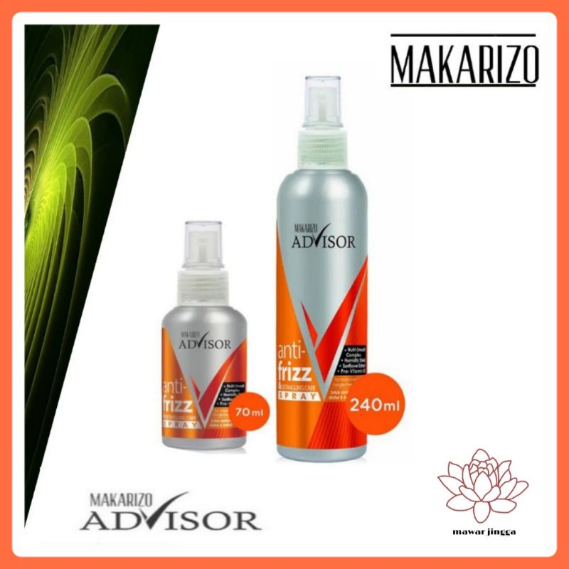 Makarizo Advisor Anti-Frizz &amp; Detangling Care Spray / Hair Spray / Spray Rambut [ Anti Kusut ] 70 ml / 240 ml