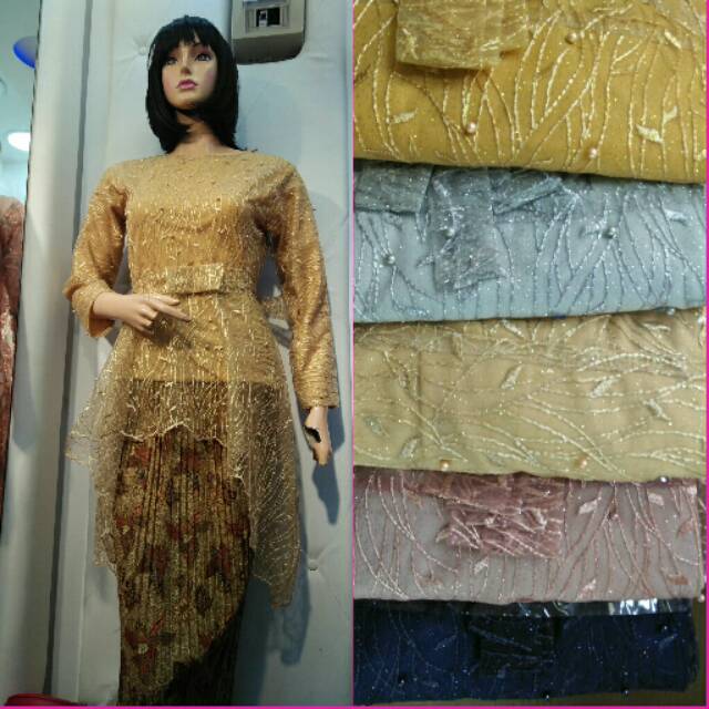 Setelan tunik tile mutiara (tunik+rok plisket)