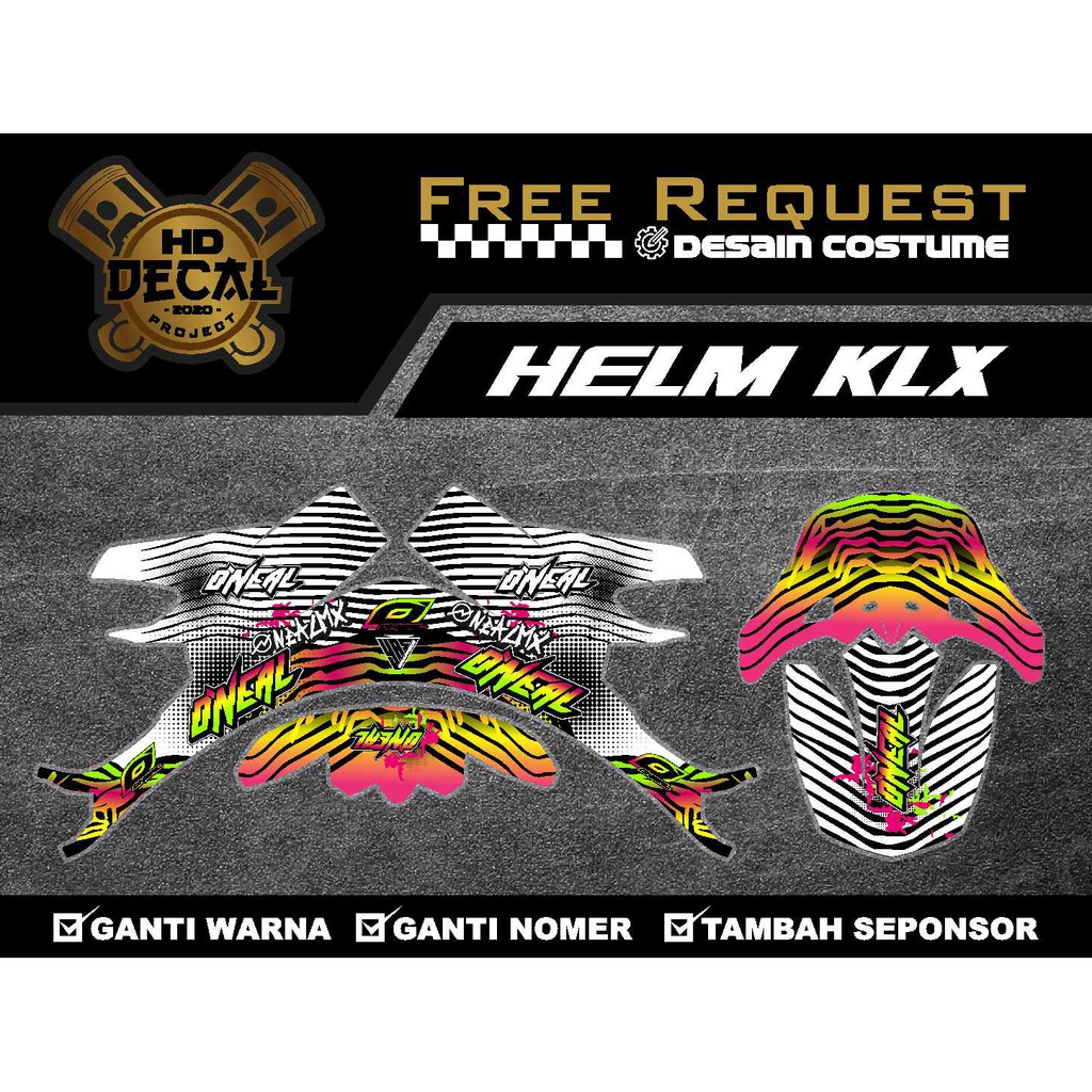 Decal helm klx 150 - Wraping helmet - sticker helm klx - kyt - gm - snail - cargloss 06
